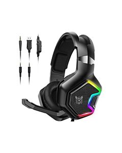 Onikuma K10 RGB LED Light 3.5mm Surround Gaming Headset - Black