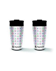 PLAYSTATION (SHAPES)METAL TRAVEL MUG 450ML